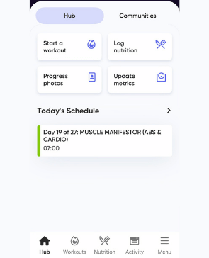 Online training app dashboard placeholder
